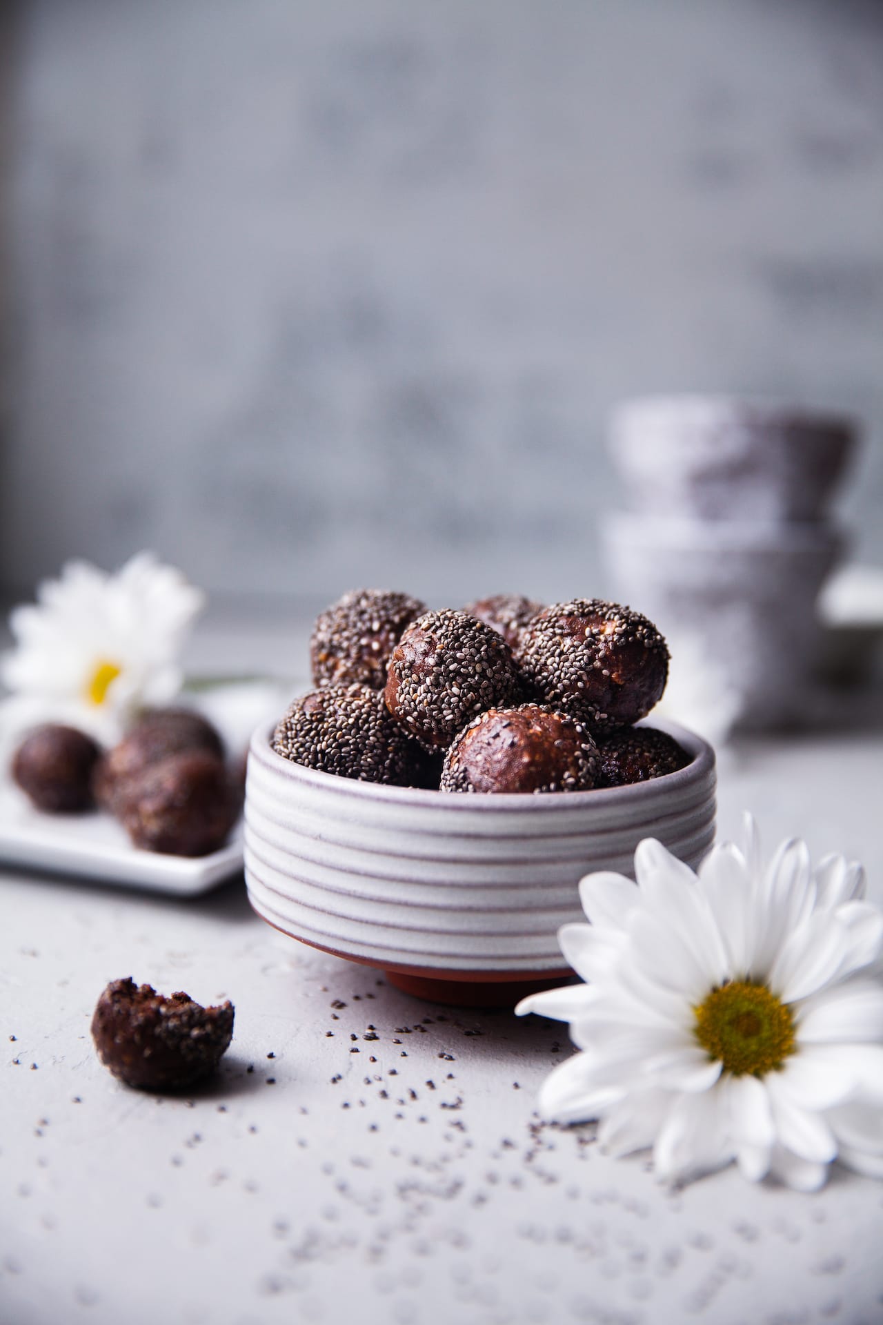 Cocoa Chia Nut Energy Balls | Playful Cooking #enerygyballs #chia #foodphotography #playfulcooking #nobake