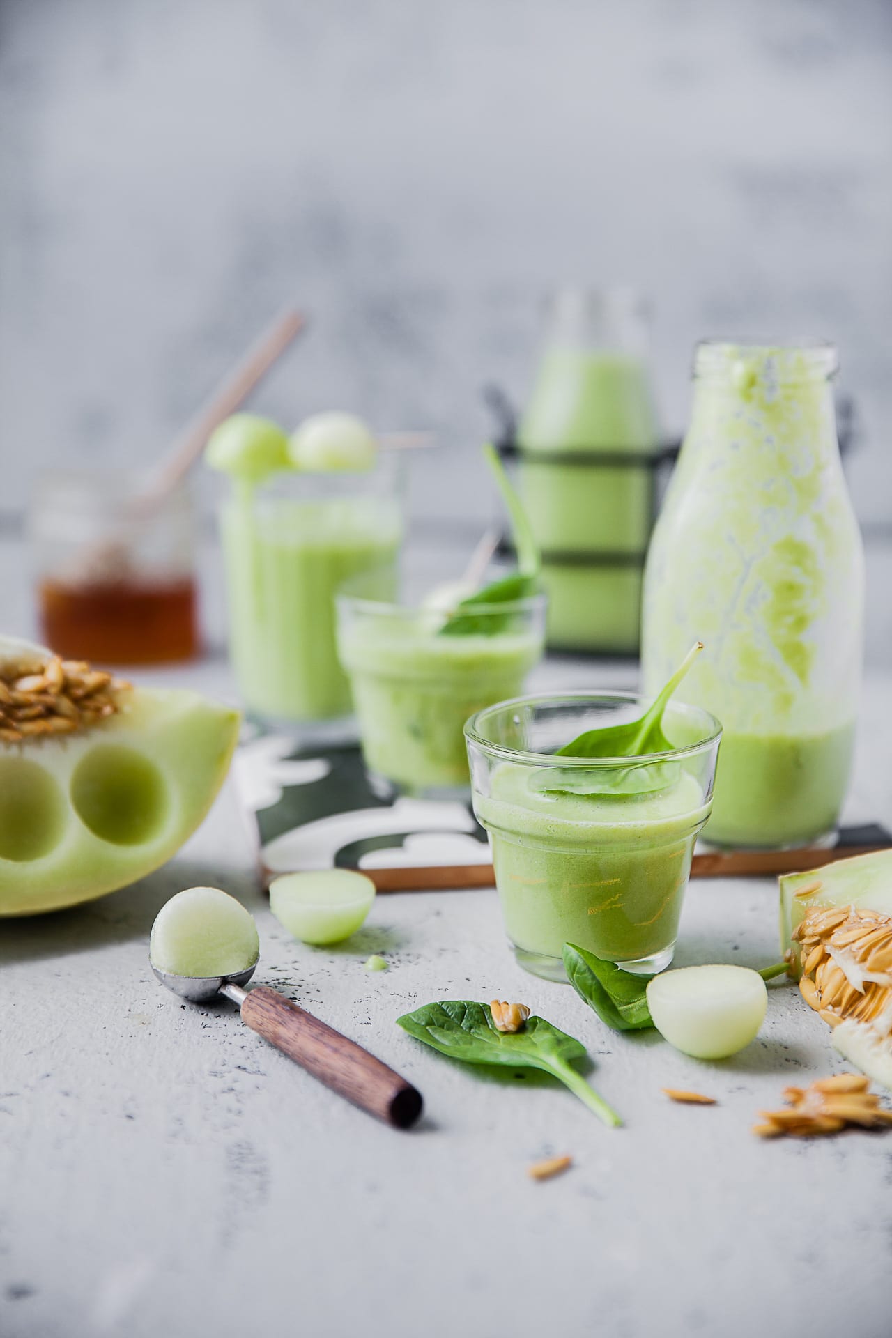 Melon Spinach Smoothie Playful Cooking Melon Spinach Smoothie