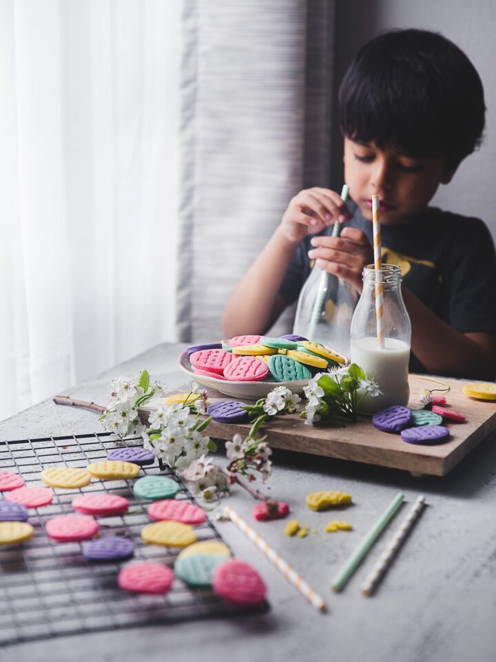 Soft Chewy Easy to bake with Kids - Cream Cheese Easter Egg Cookies #cookies #easteregg #cream #cheese #baking #kids #easter #egg