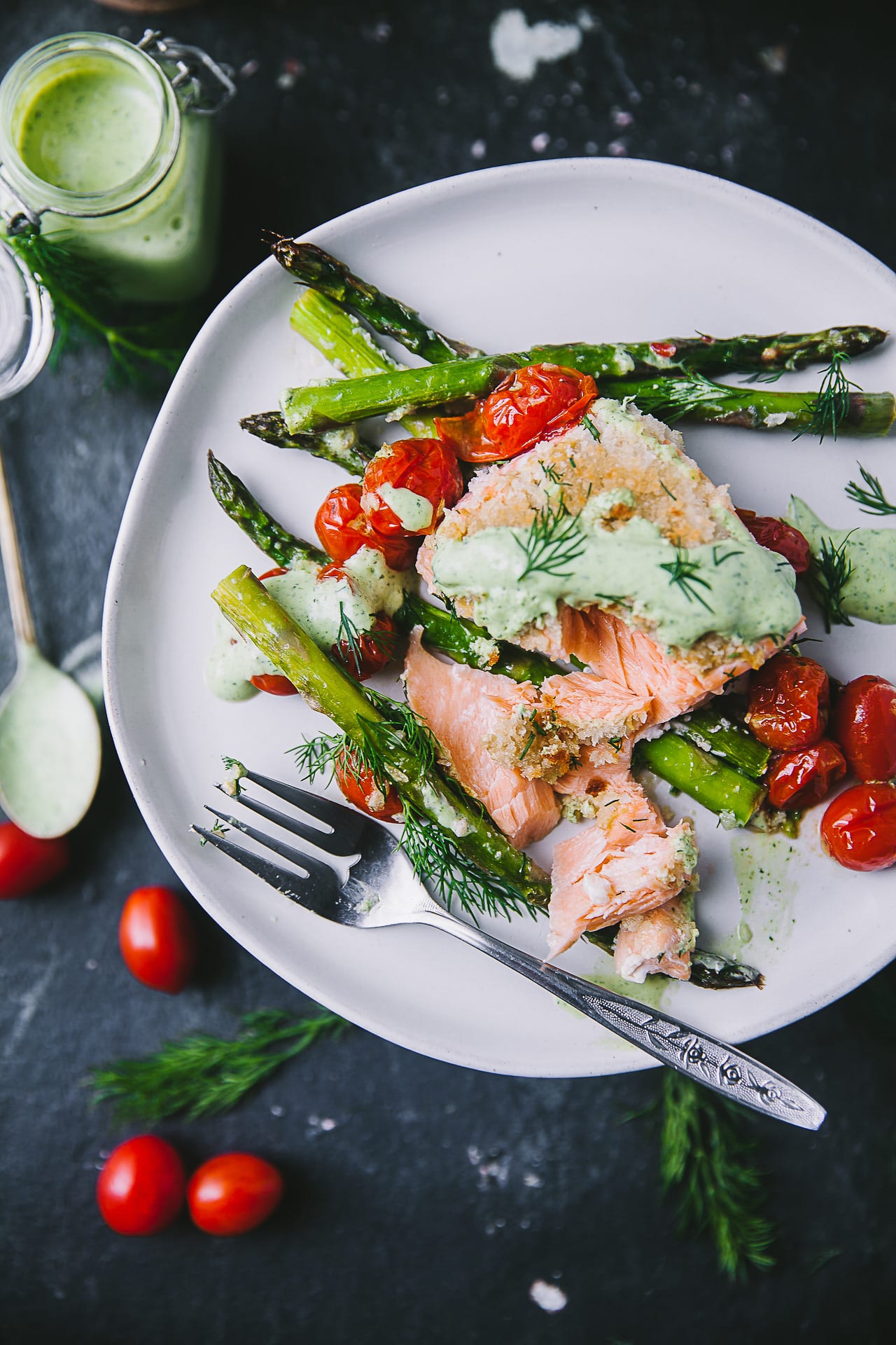 Quick healthy weeknight meal #asparagus #dill #sidedish #mustard #yogurt