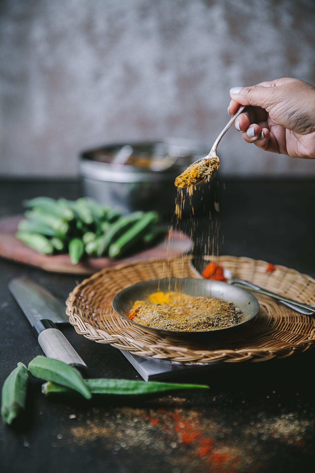 Spices used in the making of Bharwa Masala Bhindi (Spice Stuffed Okra) | Playful Cooking #okra #bhindi #playfulcooking #foodphtography