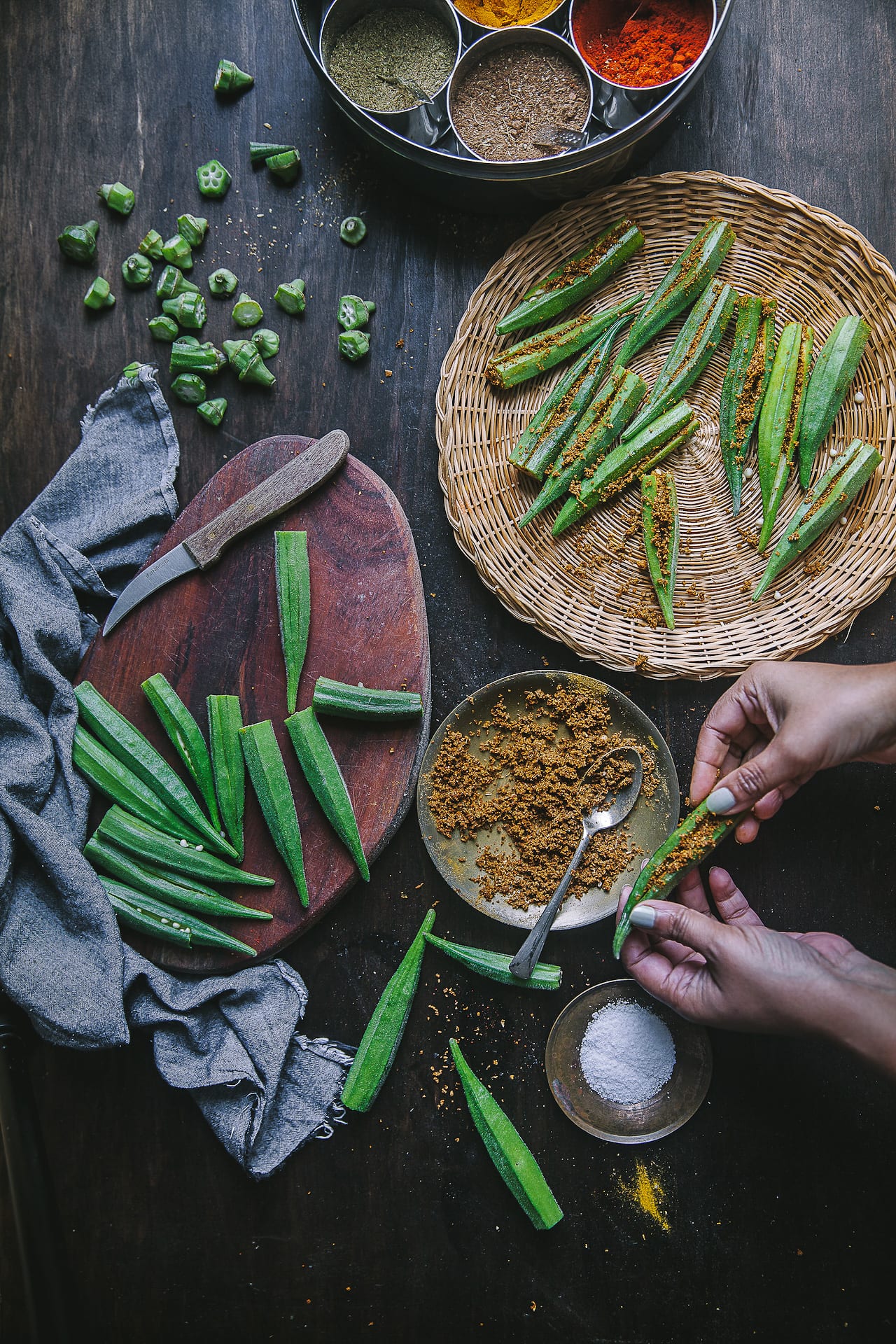 FOOD PHOTOGRAPHY Spices used in the making of Bharwa Masala Bhindi (Spice Stuffed Okra) | Playful Cooking #okra #bhindi #playfulcooking #foodphtography