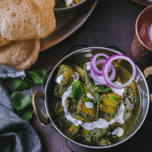 Pudina Aloo - Potato with Mint Curry | Playful Cooking #potato #mint #curry #indian #foodphotography #photography #howto