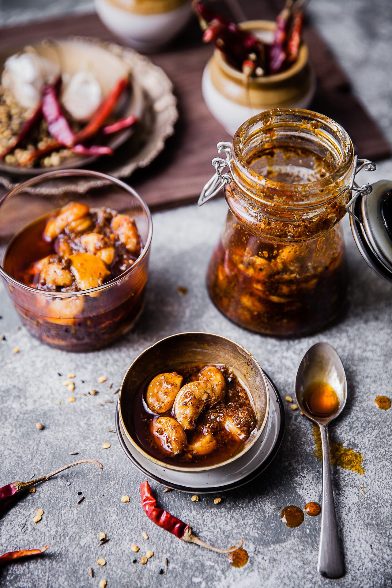 Spiced Garlic Achaar FOOD PHOTOGRAPHY (Indian Garlic Pickle) | Playful Cooking #achaar #indian #foodphotography #garlic #pickle #photography
