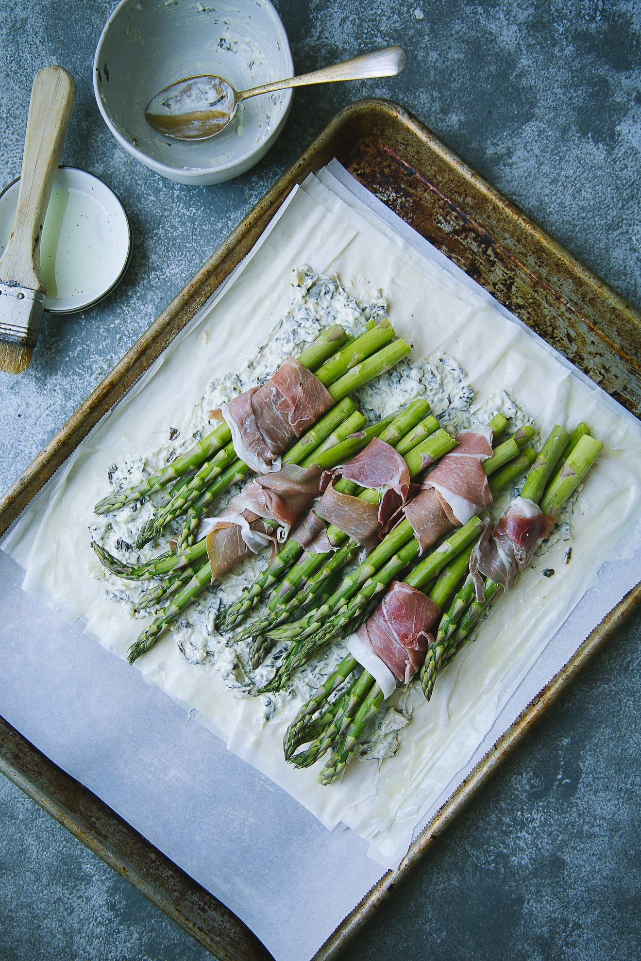 Ingredients for Asparagus Prosciutto Phyllo Tart | Playful Cooking #tart #phyllo #asparagus