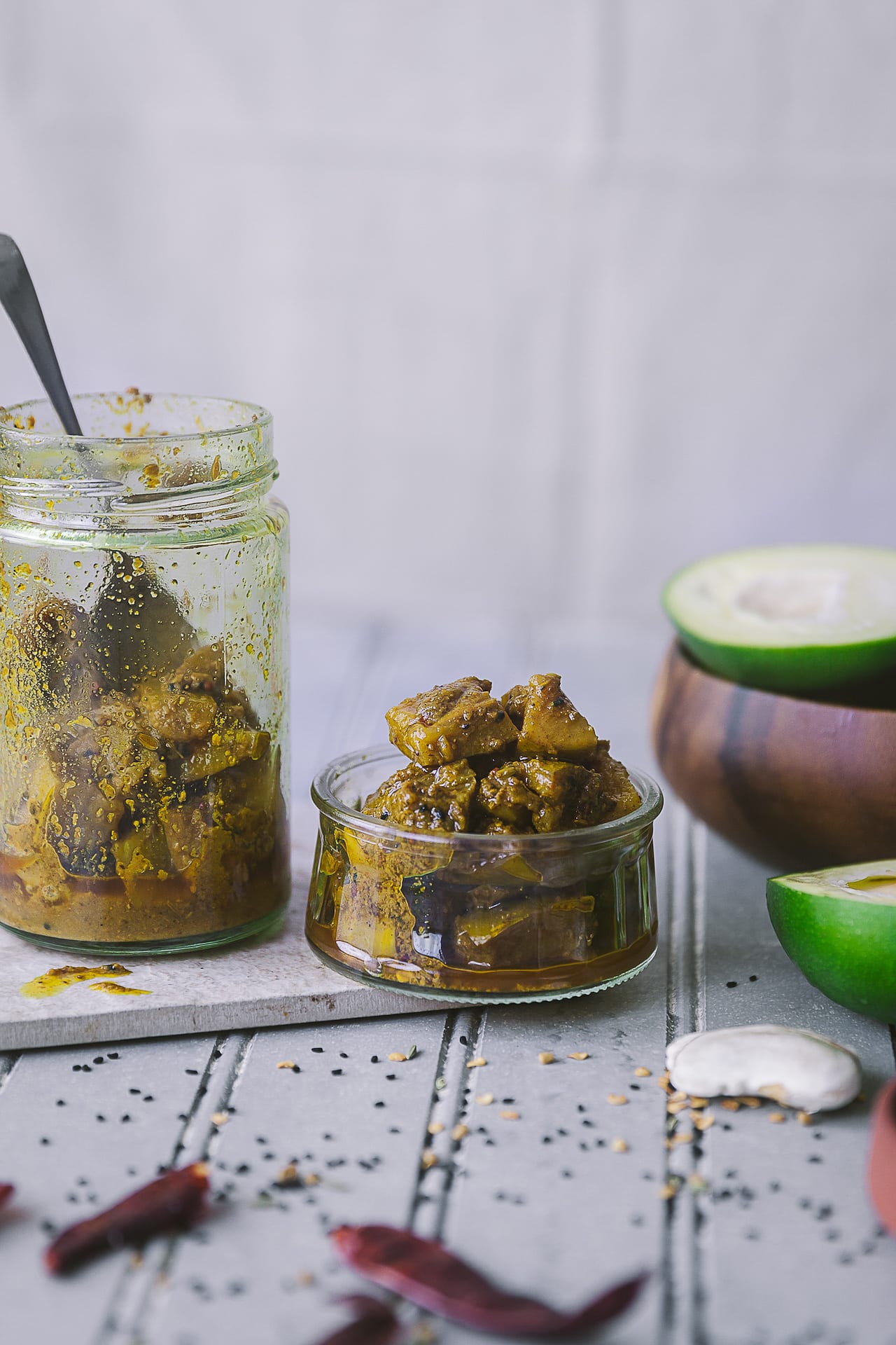 Indian pickle with green mango