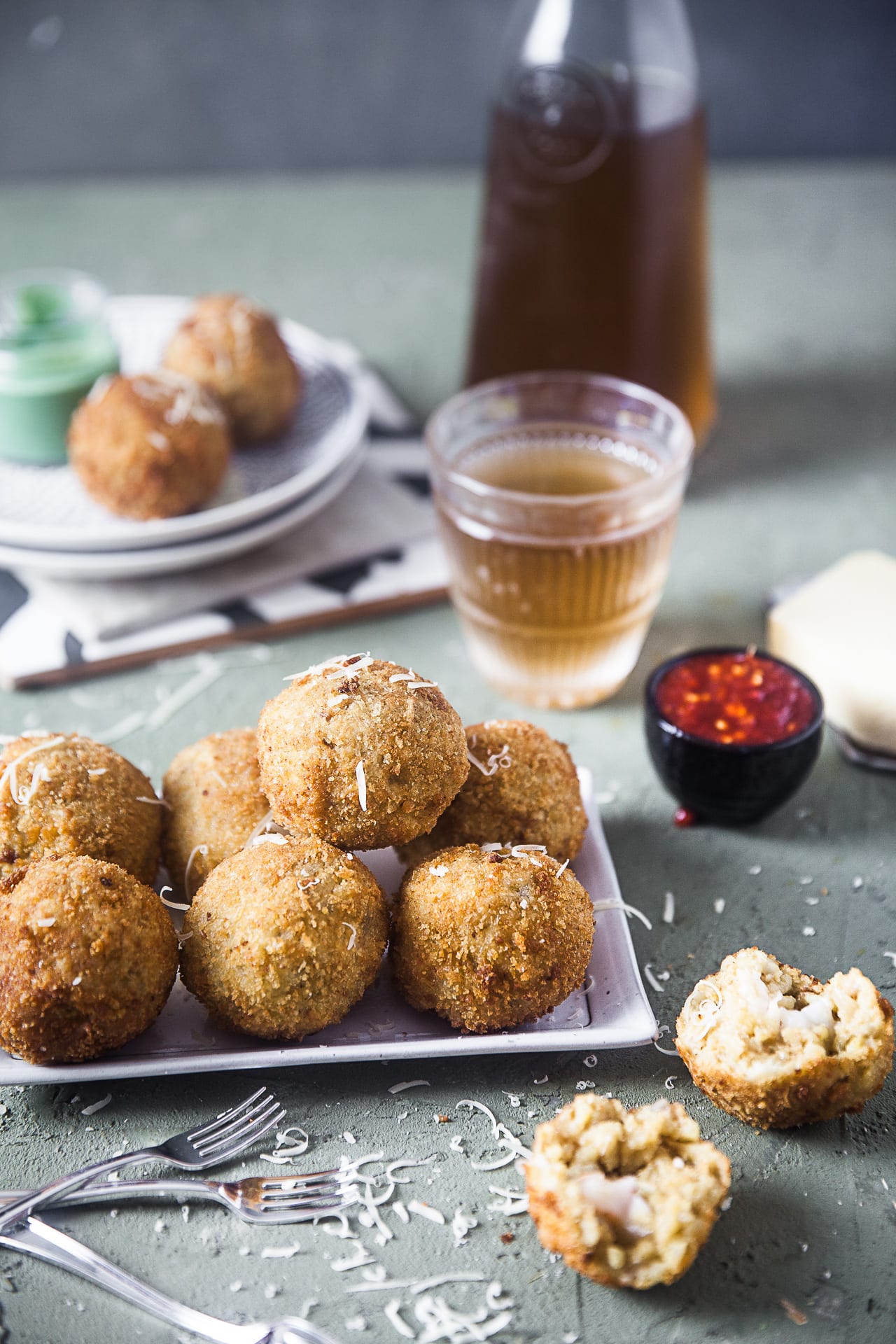 Shrimp Arancini | Playful Cooking #arboriorice #foodphotography #risotto #risottoballs 