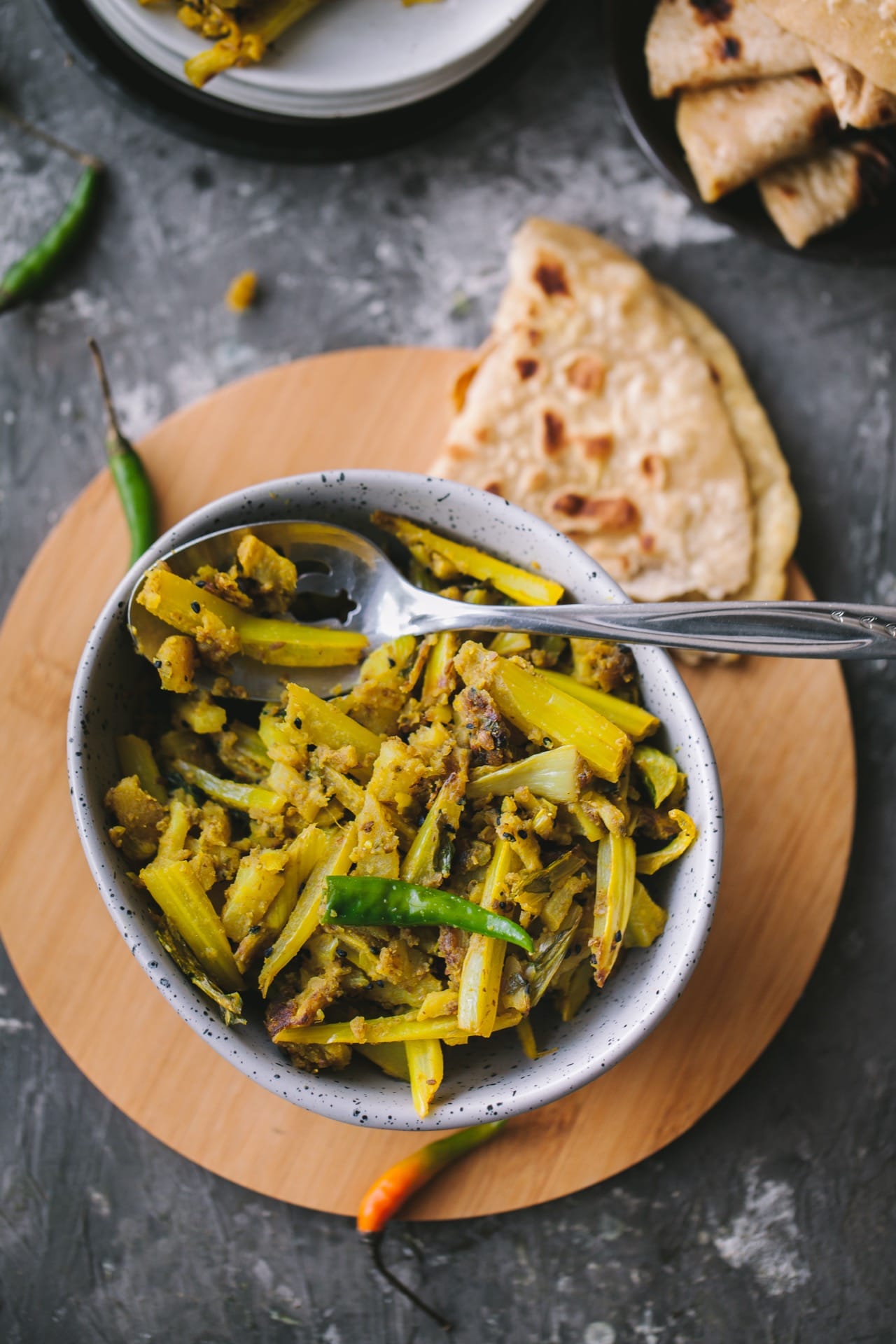 Fulkopi’r Data Bhaja (Cauliflower Stalk Stir fried) #cauliflower #vegetarian #glutenfree #indian #bengali