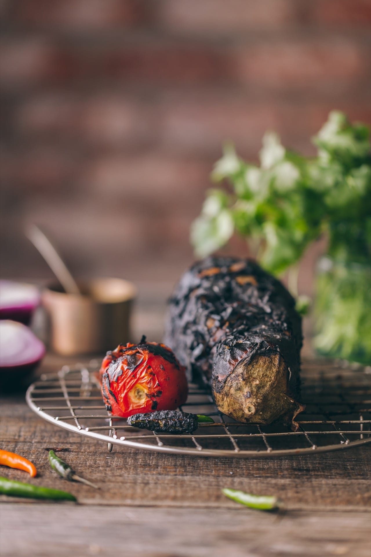 Bengali Style Roasted Eggplant - Pairs best with rice! #begunpoda #foodphotography #foodstyling #eggplant #roasting #bengalirecipe