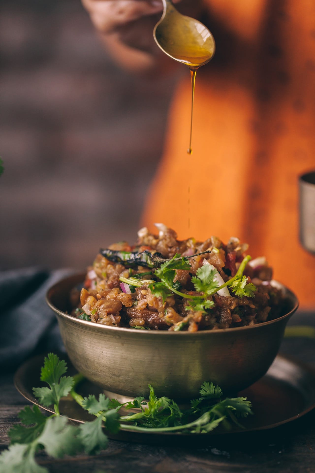 Begun Poda Bengali Style Roasted Eggplant - Pairs best with rice! #begunpoda #foodphotography #foodstyling #eggplant #roasting #bengalirecipe