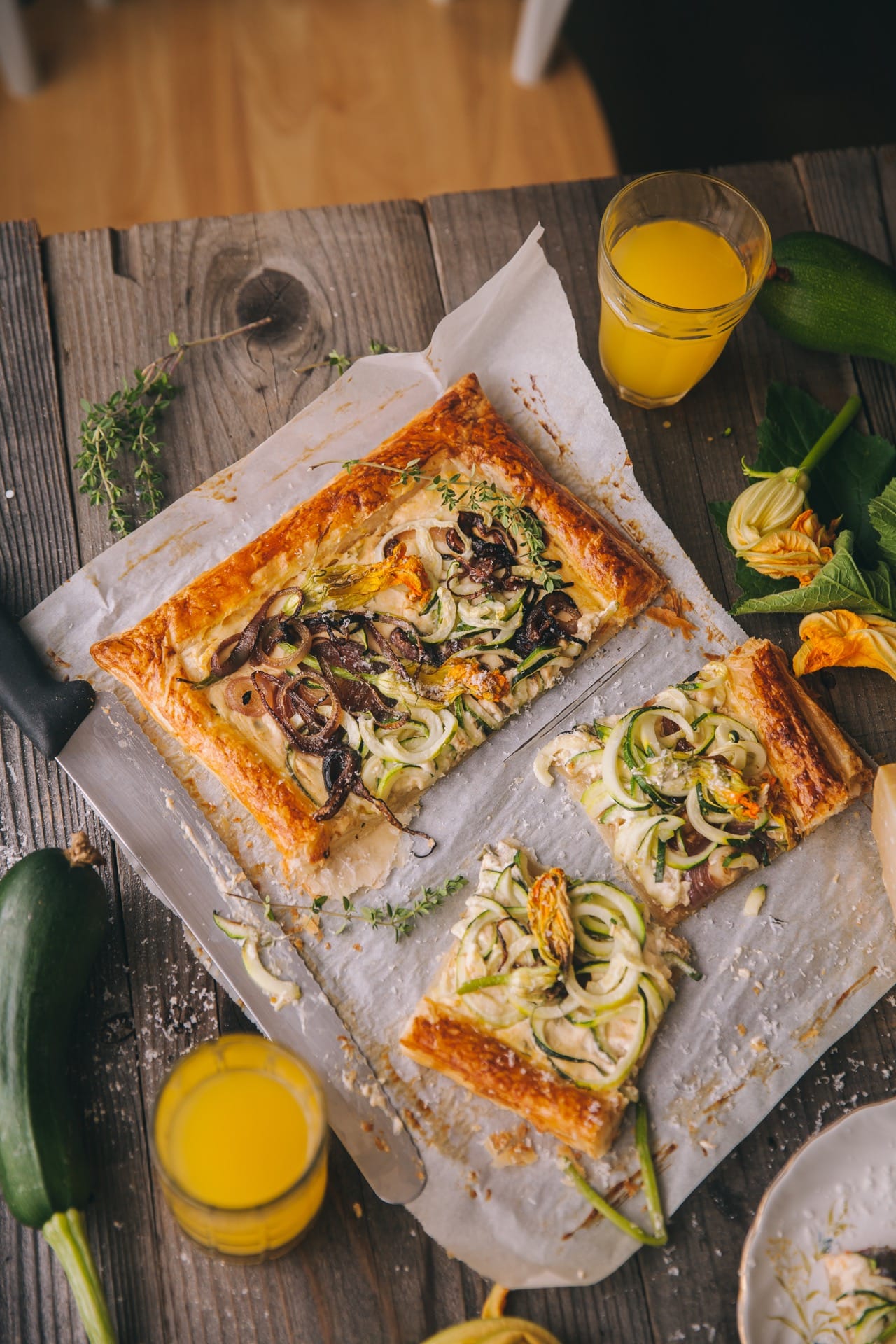 Zucchini Tart | Playful Cooking #puffpastry #tart #zucchinitart #foodphotography #foodstyling 