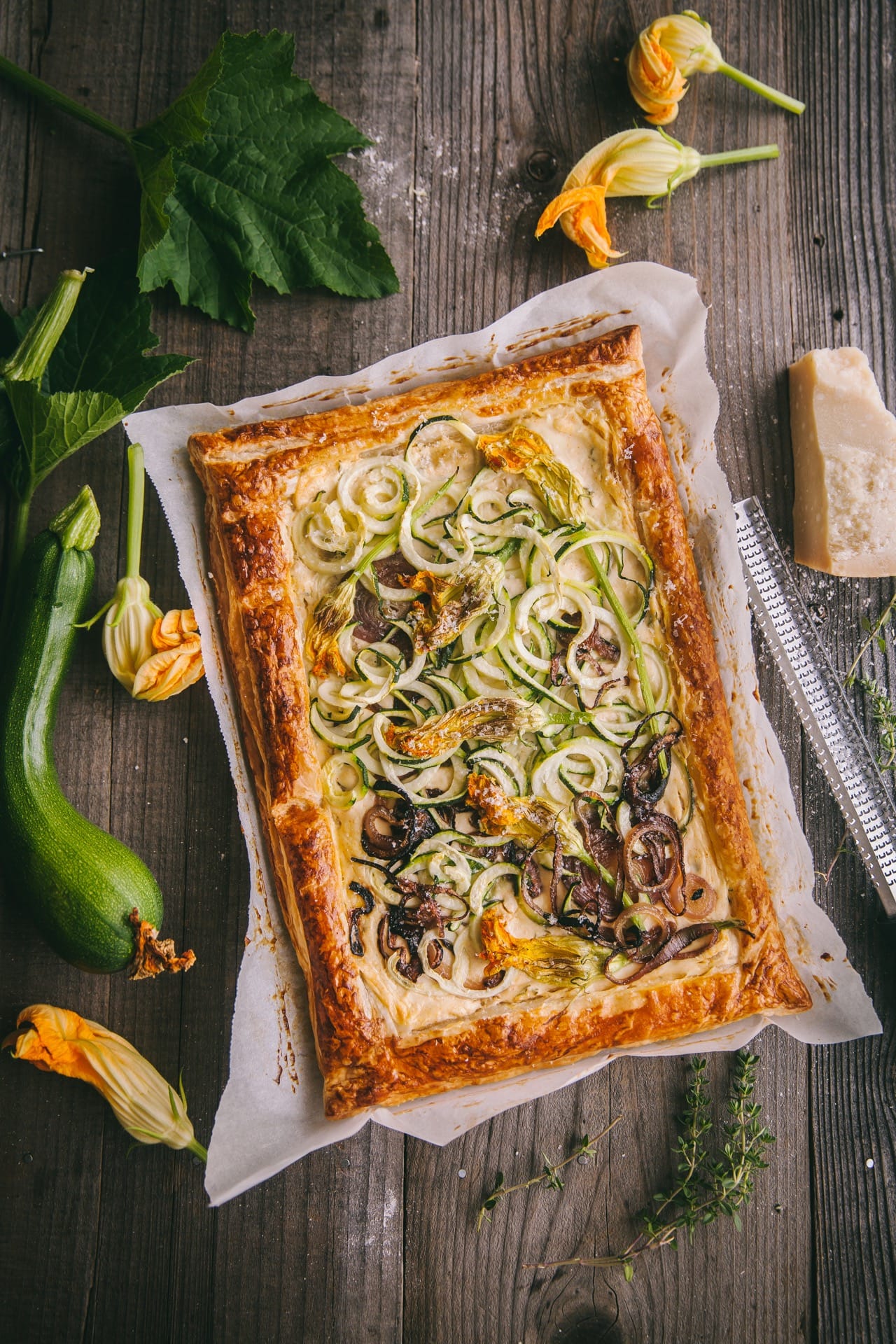 Zucchini Tart | Playful Cooking #puffpastry #tart #zucchinitart #foodphotography #foodstyling