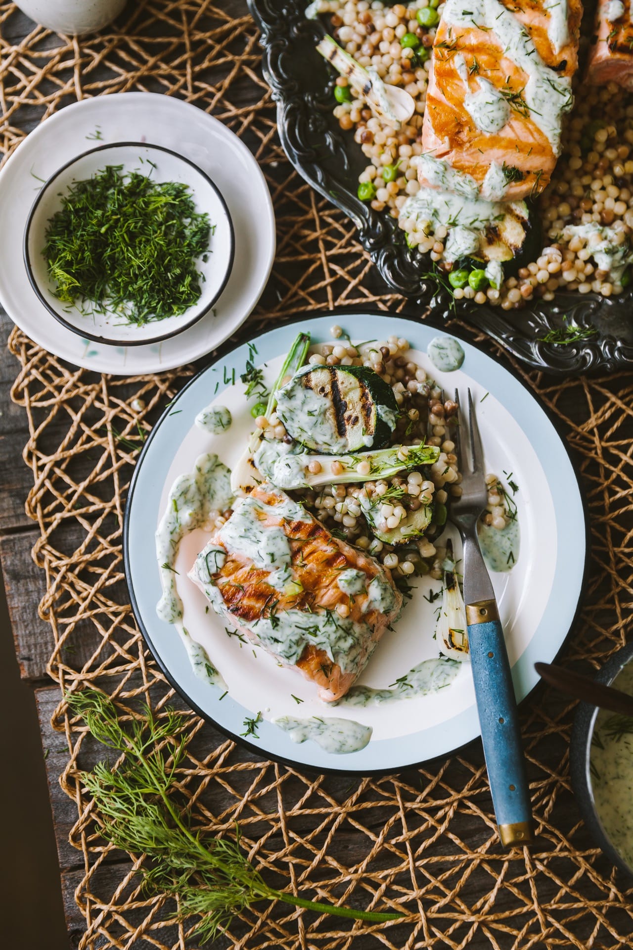 Salmon with creamy dill sauce