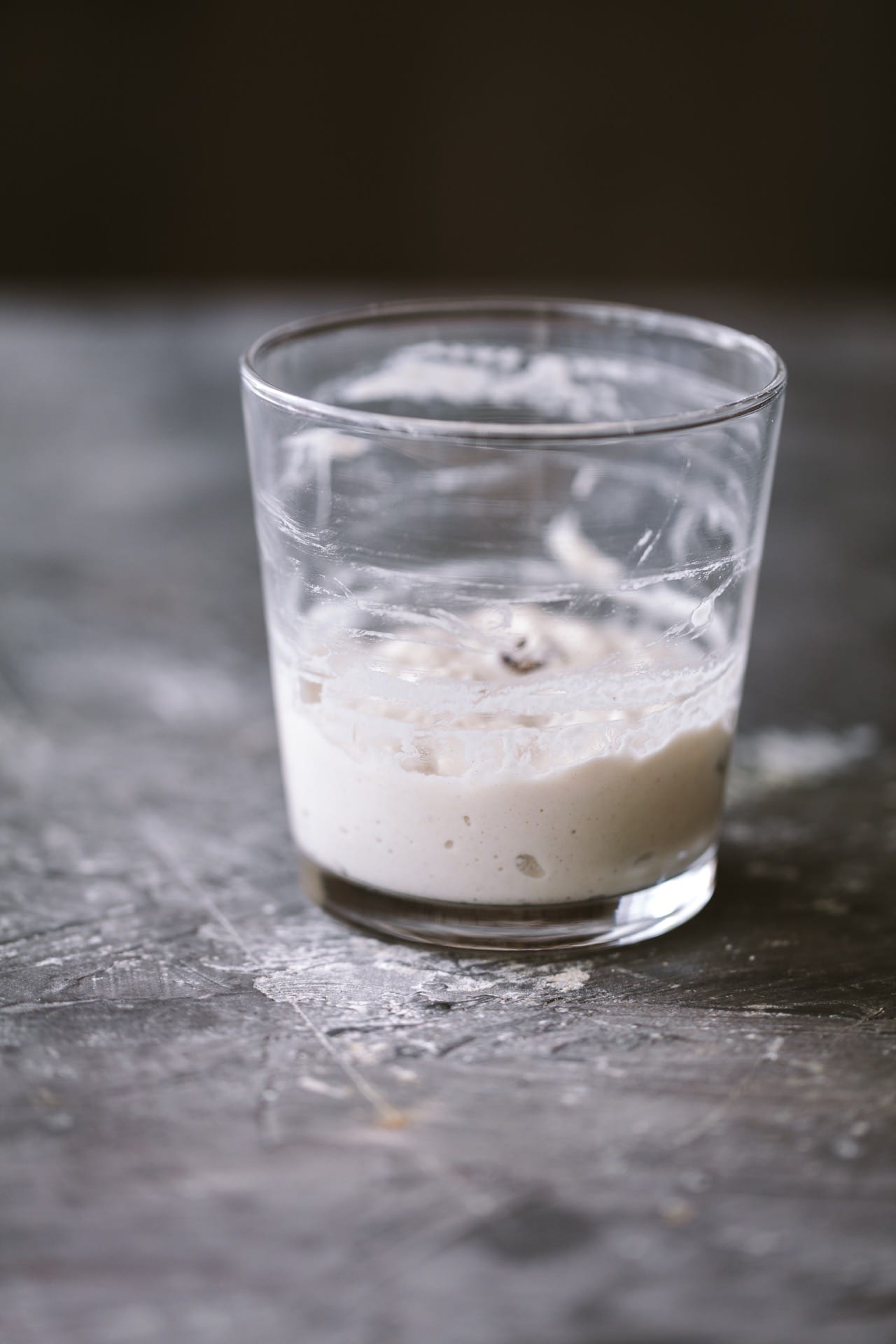1st day or building natural yeast by mixing flour and water
