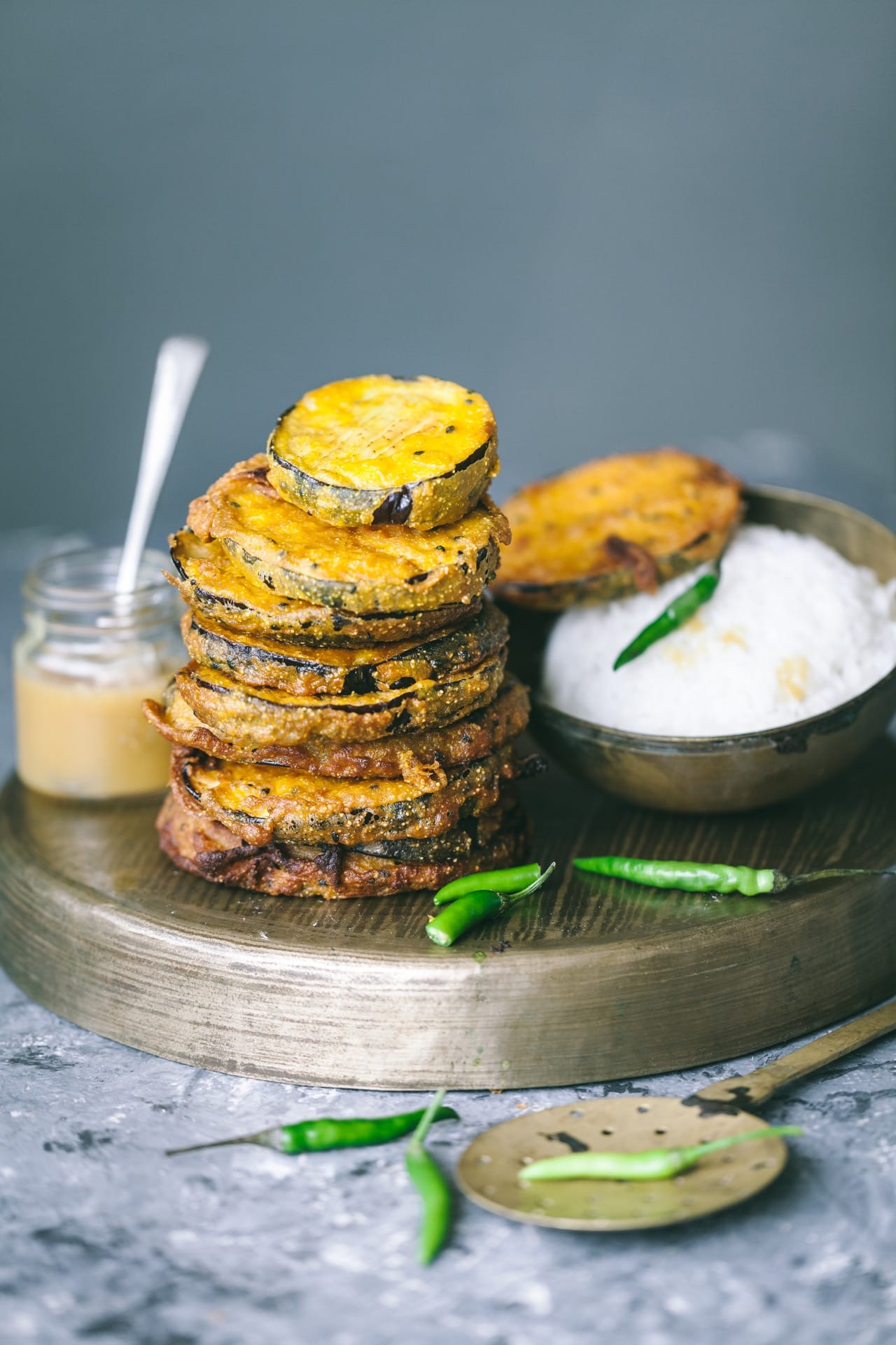 (Begun bhaja) Bengali style fried eggplant
