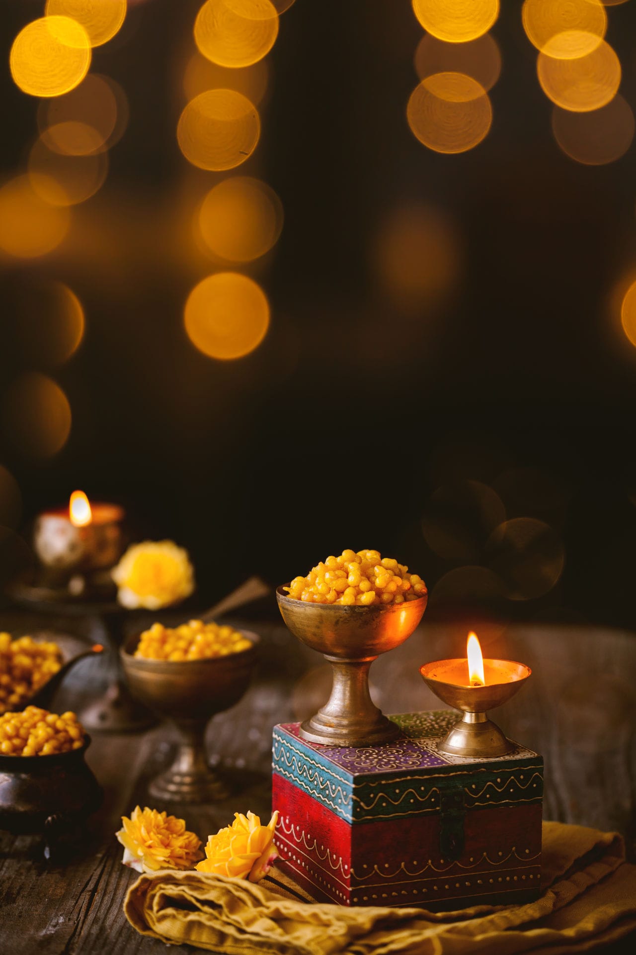 Indian Diwali desserts prepared with gram flour.