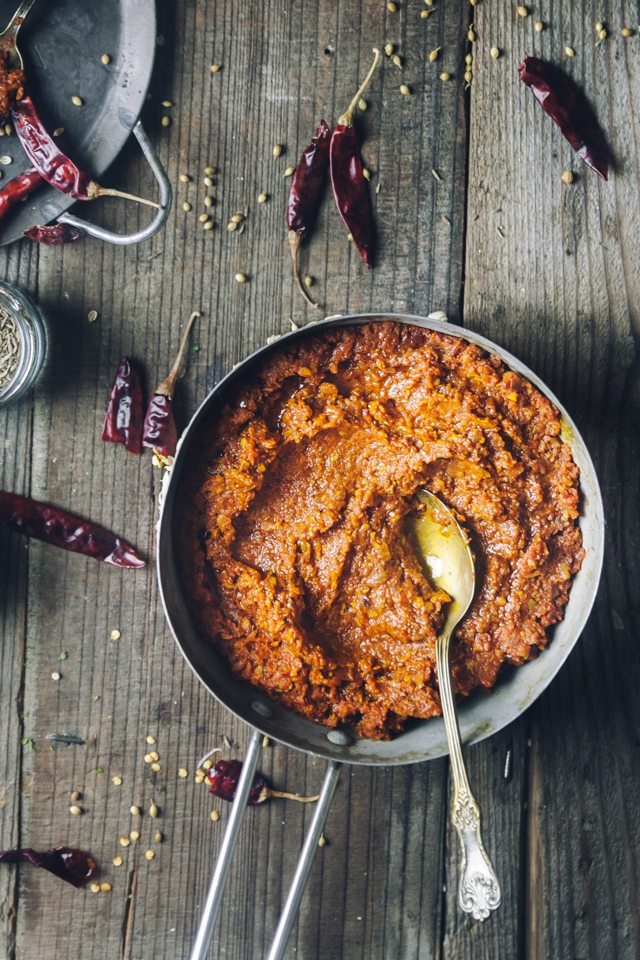 Indian Curry Paste to make cooking easy! Flat lay view 