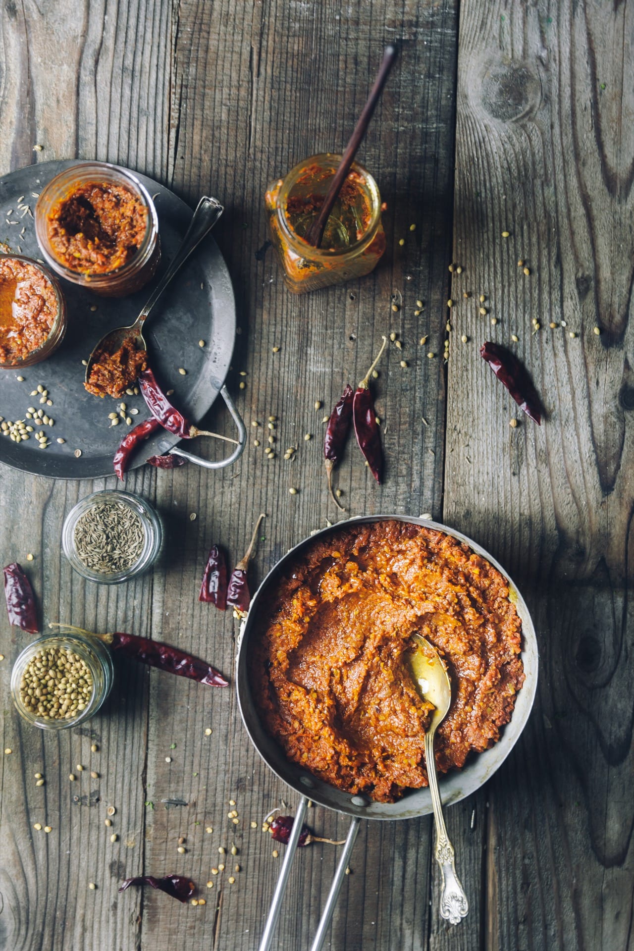 Indian Curry Paste to make cooking easy! Flat lay view 