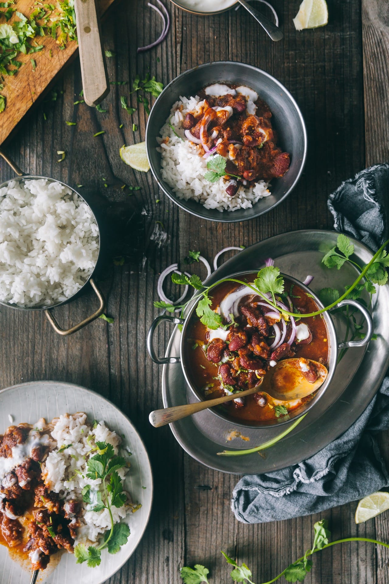 Food Photography with Red Kidney Beans Indian Style 