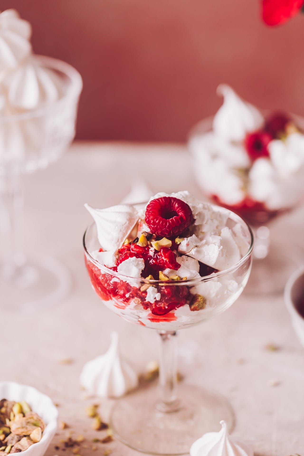 Eton Mess with raspberries and pistachio - Playful Cooking 