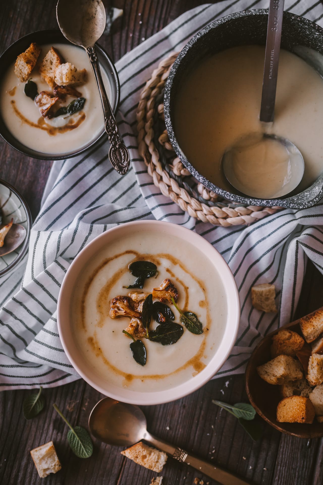 Food Photography Flat layout of winter soup
