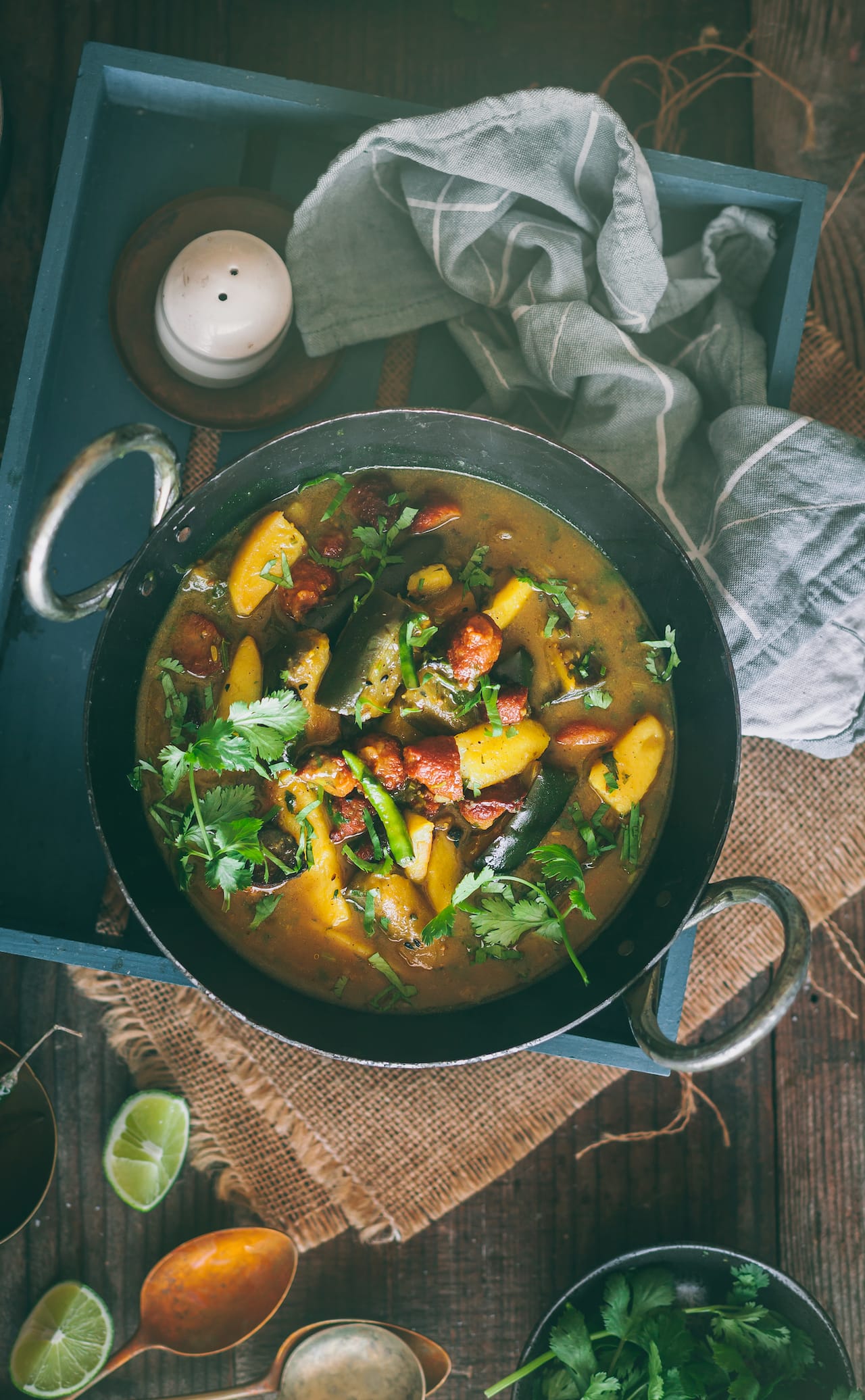 Potato And Eggplant Curry - Pure Vegetarian Side Dish