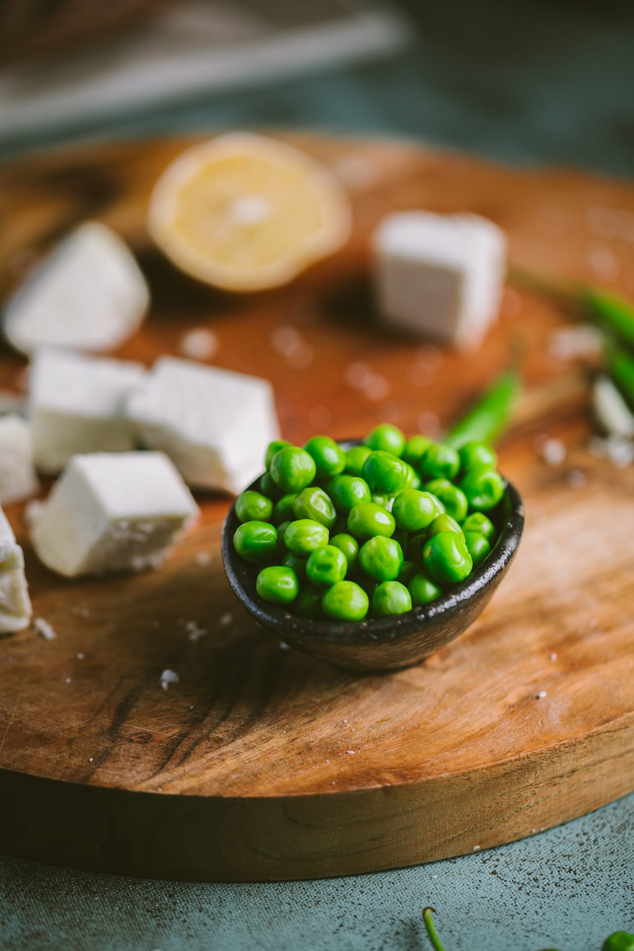 Fresh peas and fresh paneer 