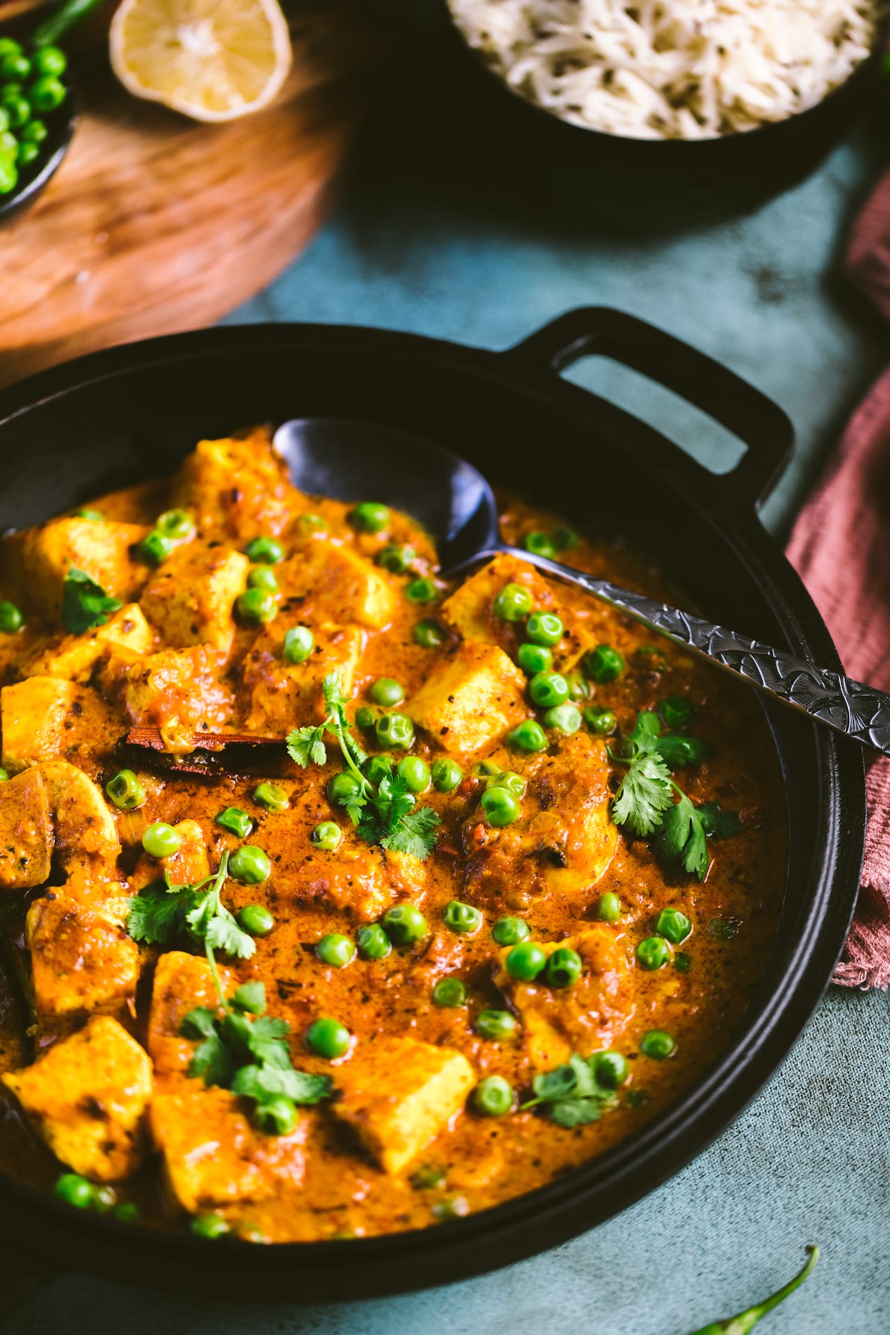 Matar Paneer - One of the most popular Indian Vegetarian Dishes 
