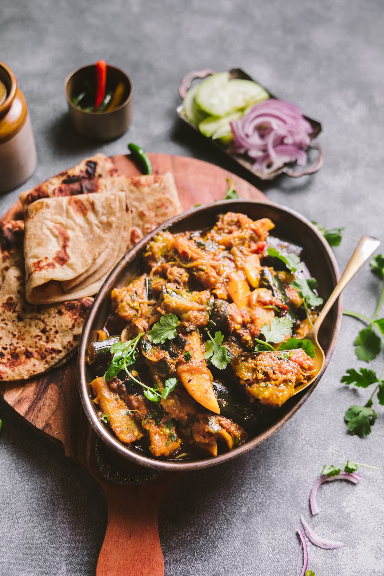 Aloo Baigan Ki Sabji - Plant Based Indian Side Dish