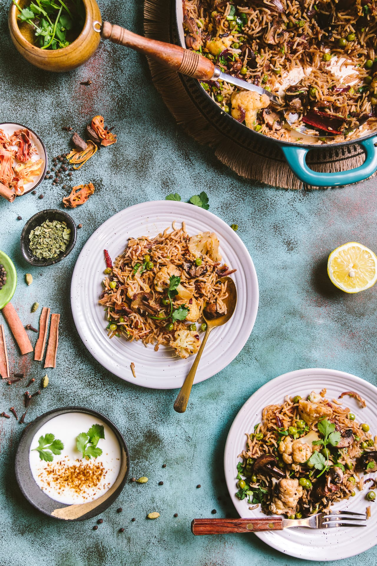 Gobi Mushroom Matar Pulao