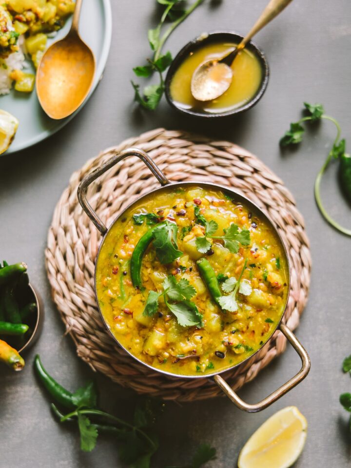 Lau diye bhaja munger Dal