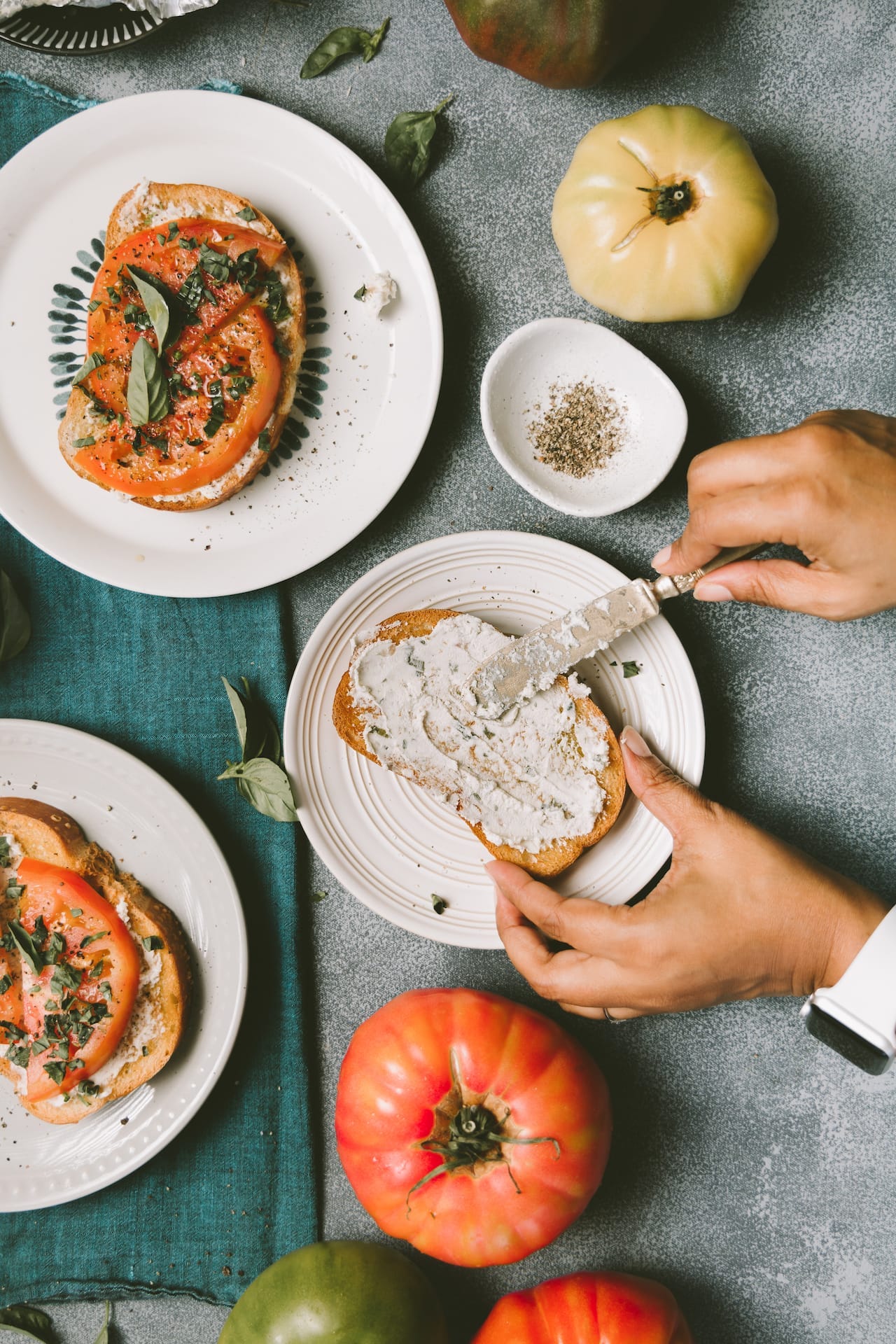 Heirloom Tomato Toast with Boursin Cheese