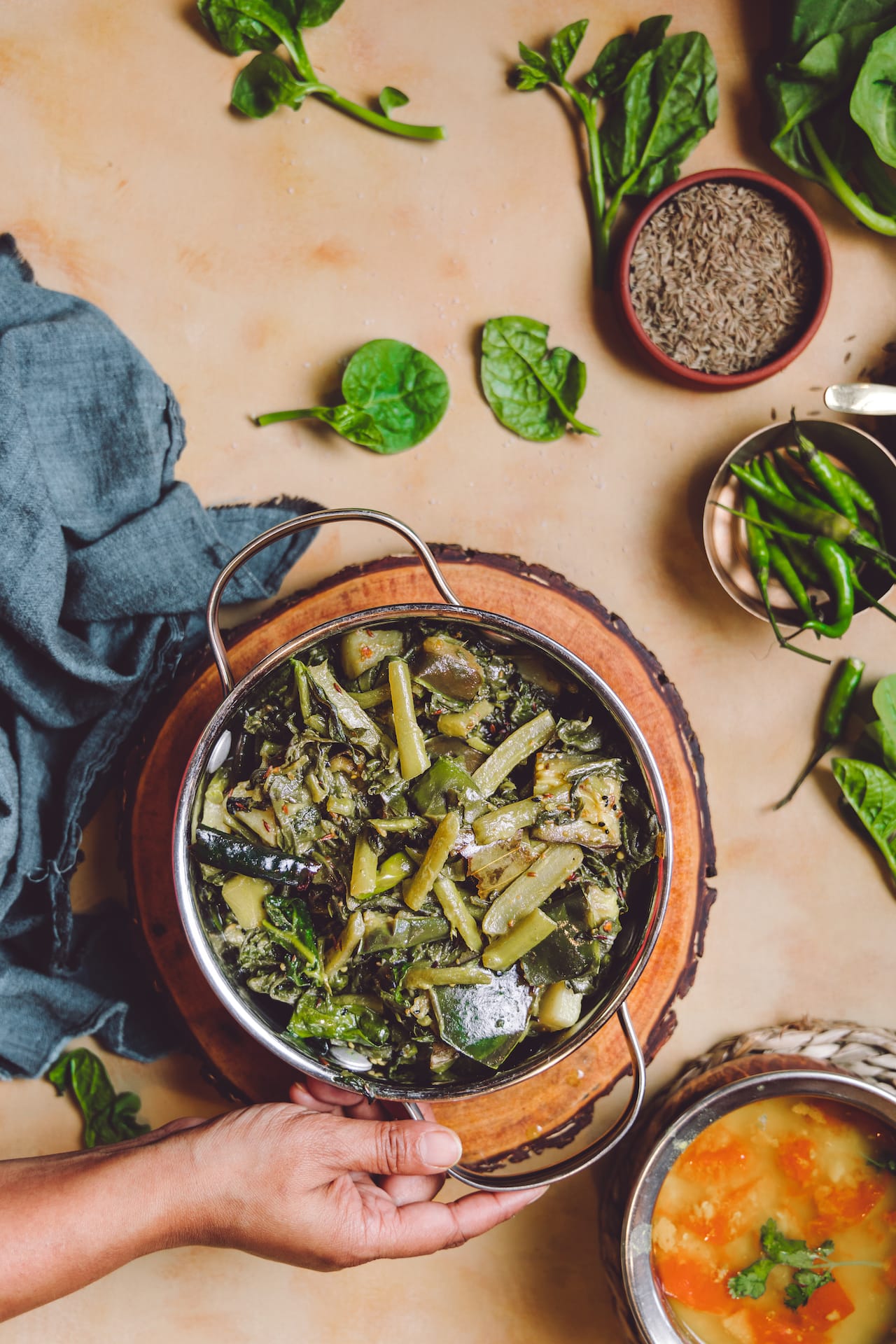 Bengali Recipe using Malabar Spinach