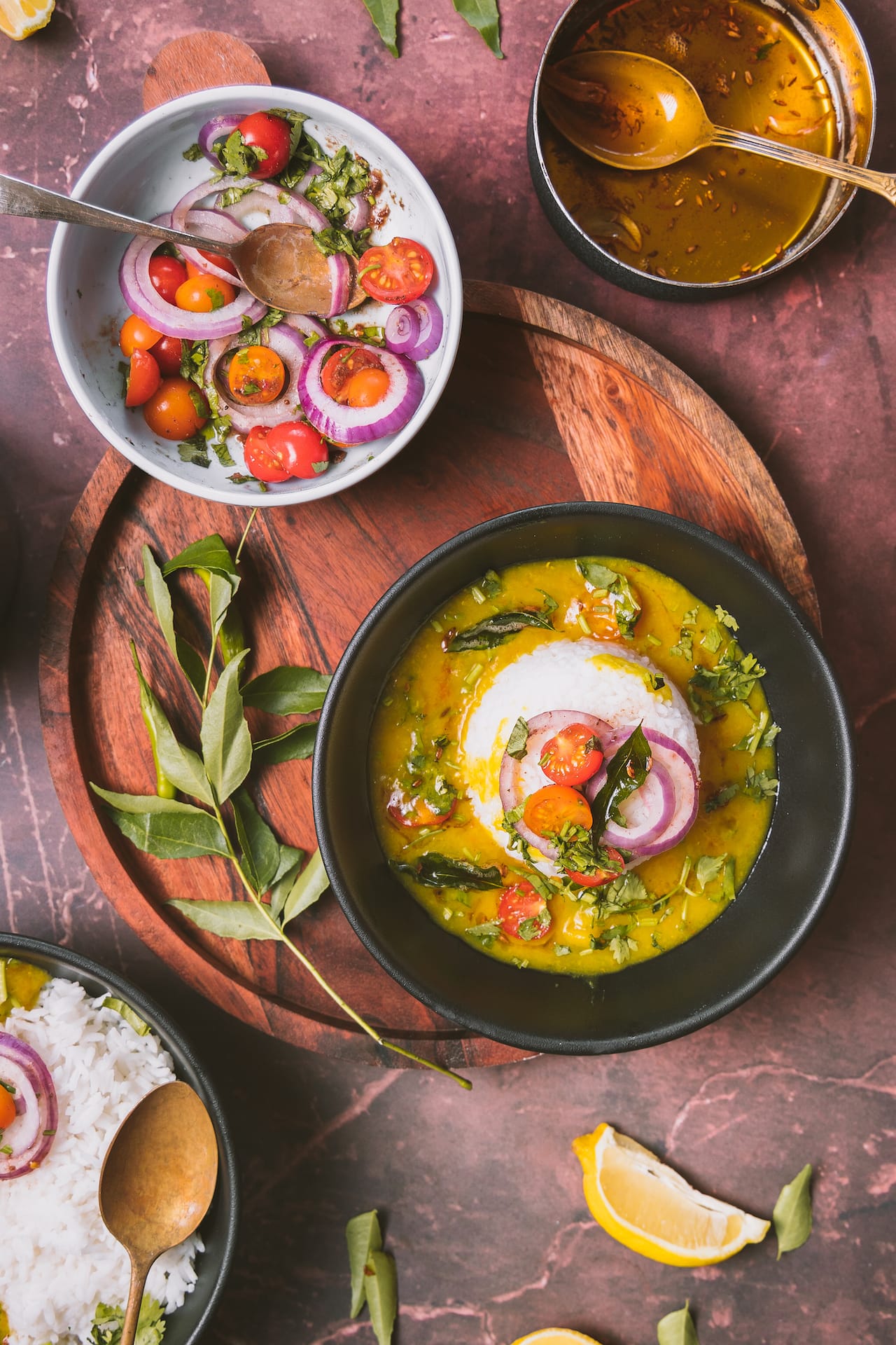 Weeknight meal with lentils and rice 