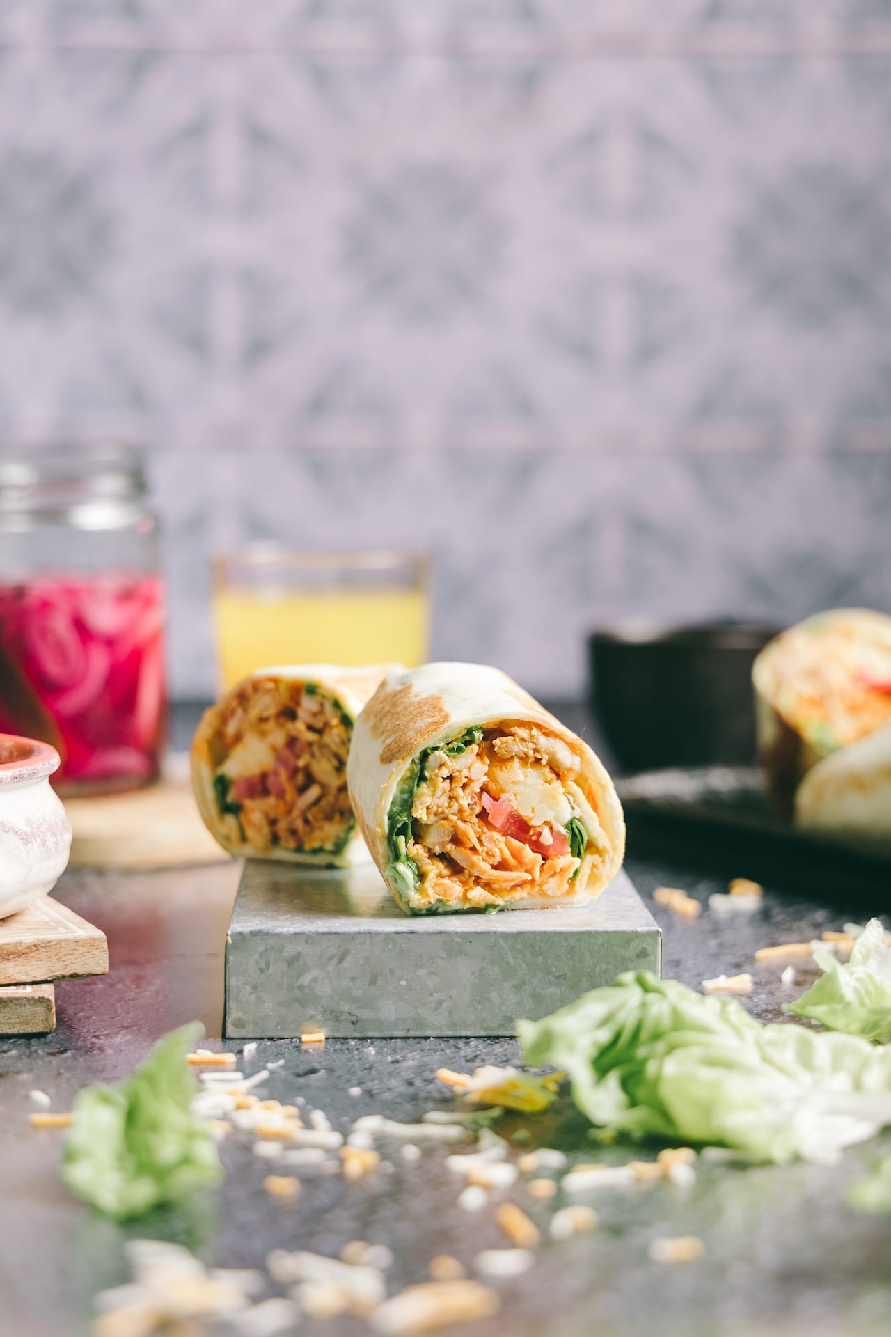 Spiced Shredded Chicken Wrap