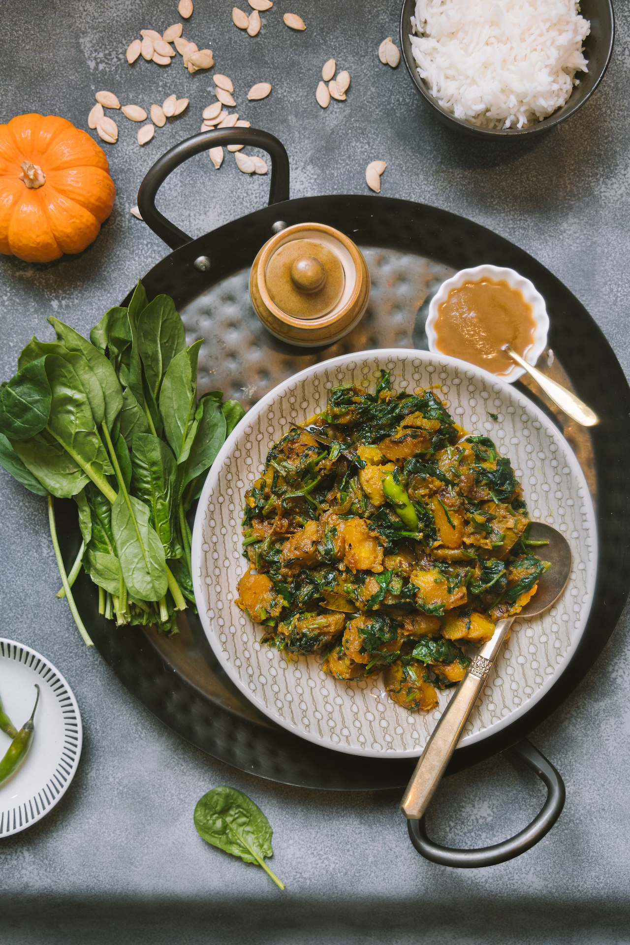 Kumro Palak - Bengali Side Dish 