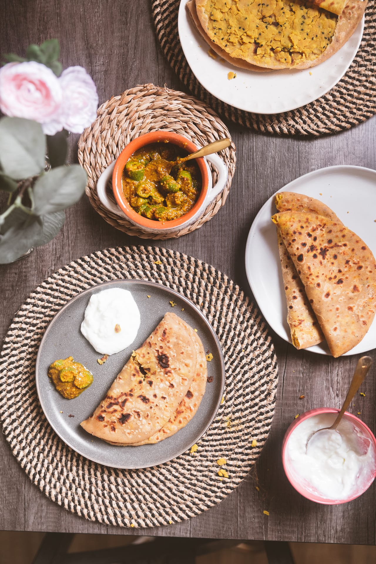 Dal Paratha - Lentil stuffed flat bread 