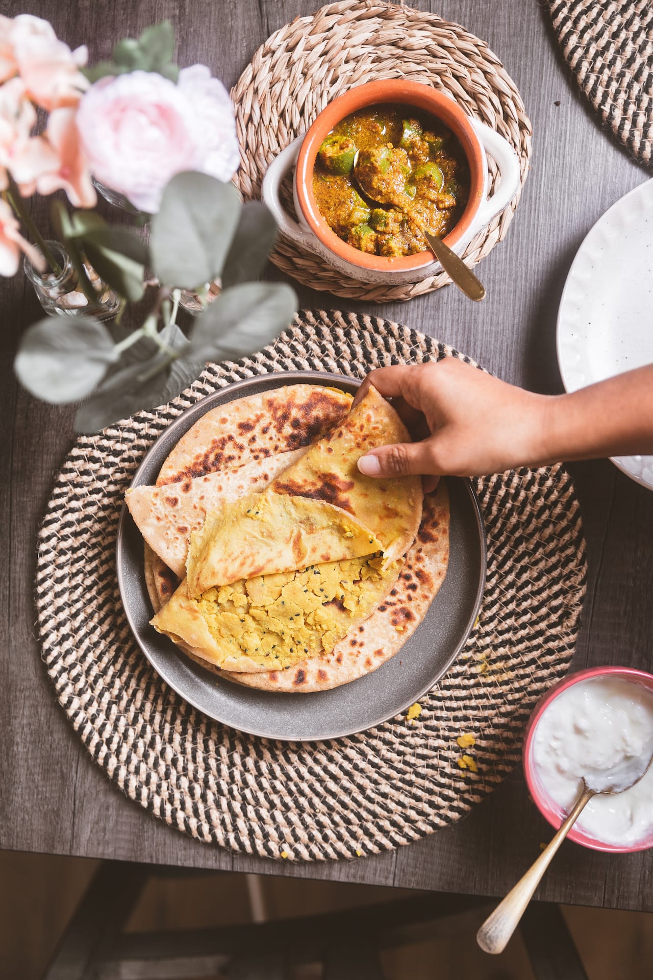 Dal Paratha - Lentil stuffed flat bread 