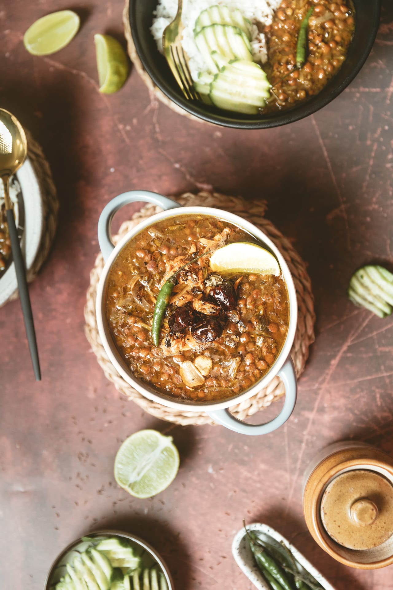 Whole Masoor Dal with methi