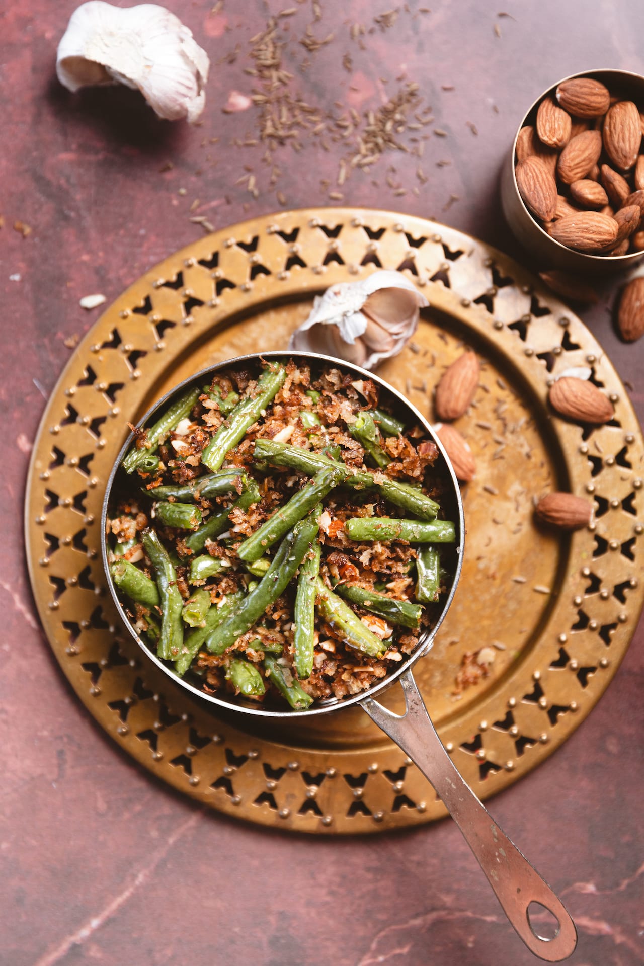 Almond and coconut crusted green beans