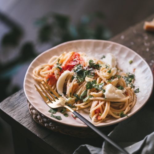 Roasted Tomato and garlic spaghetti