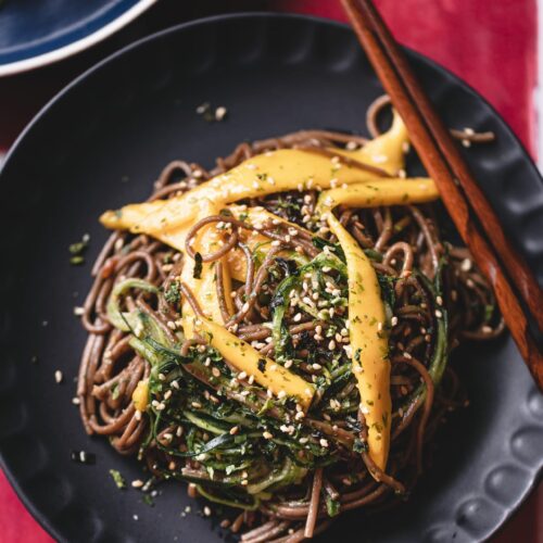 Soba Noodles with mango and cucumber