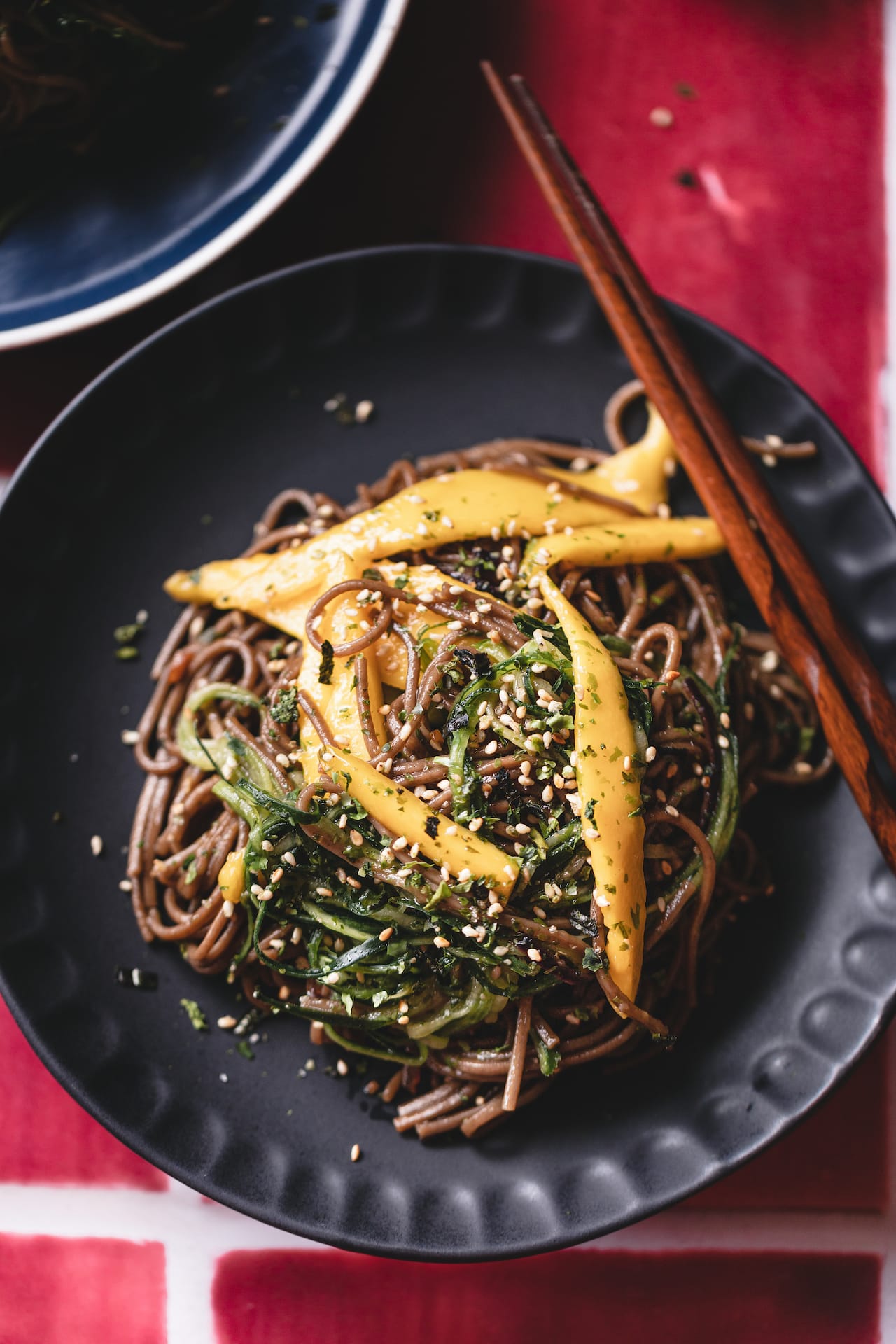 Soba Noodles with mango and cucumber