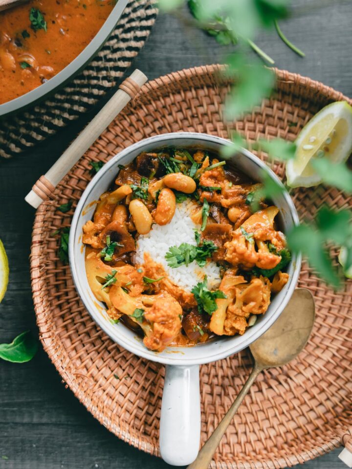 Cauliflower white bean and coconut curry