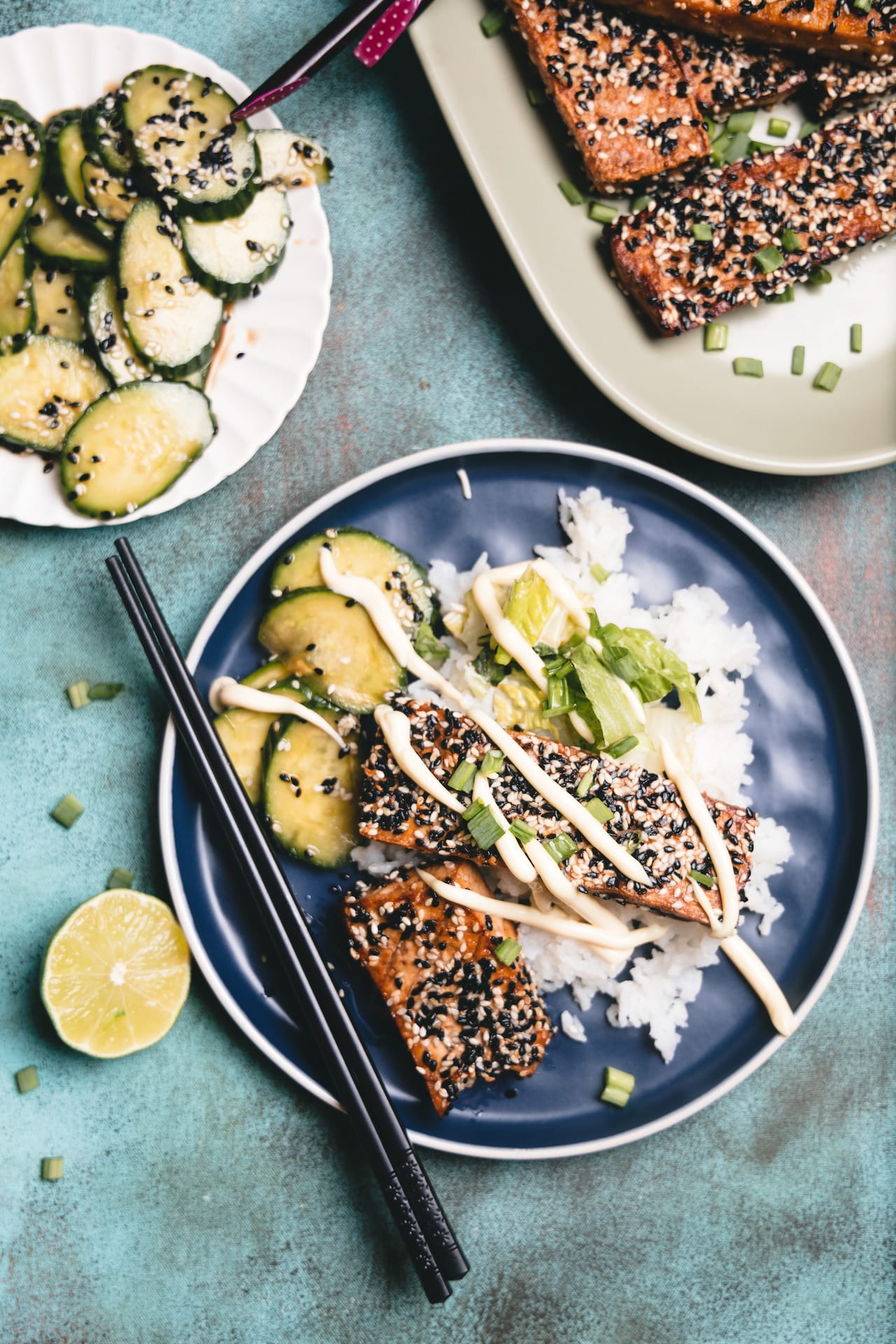 Sesame crusted tofu