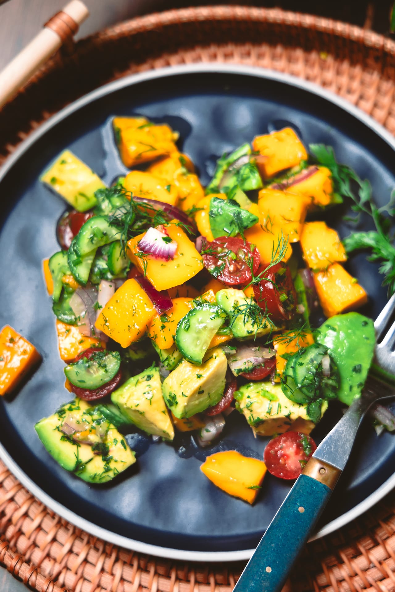 Close up shot of the salad