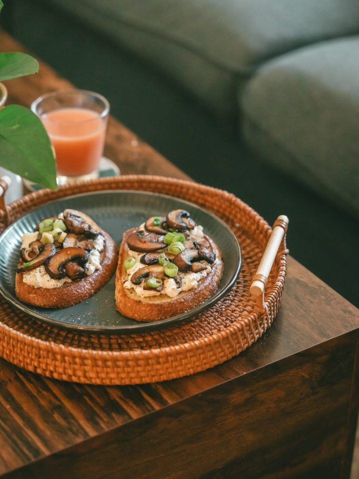 Cottage Cheese Mushroom Toast